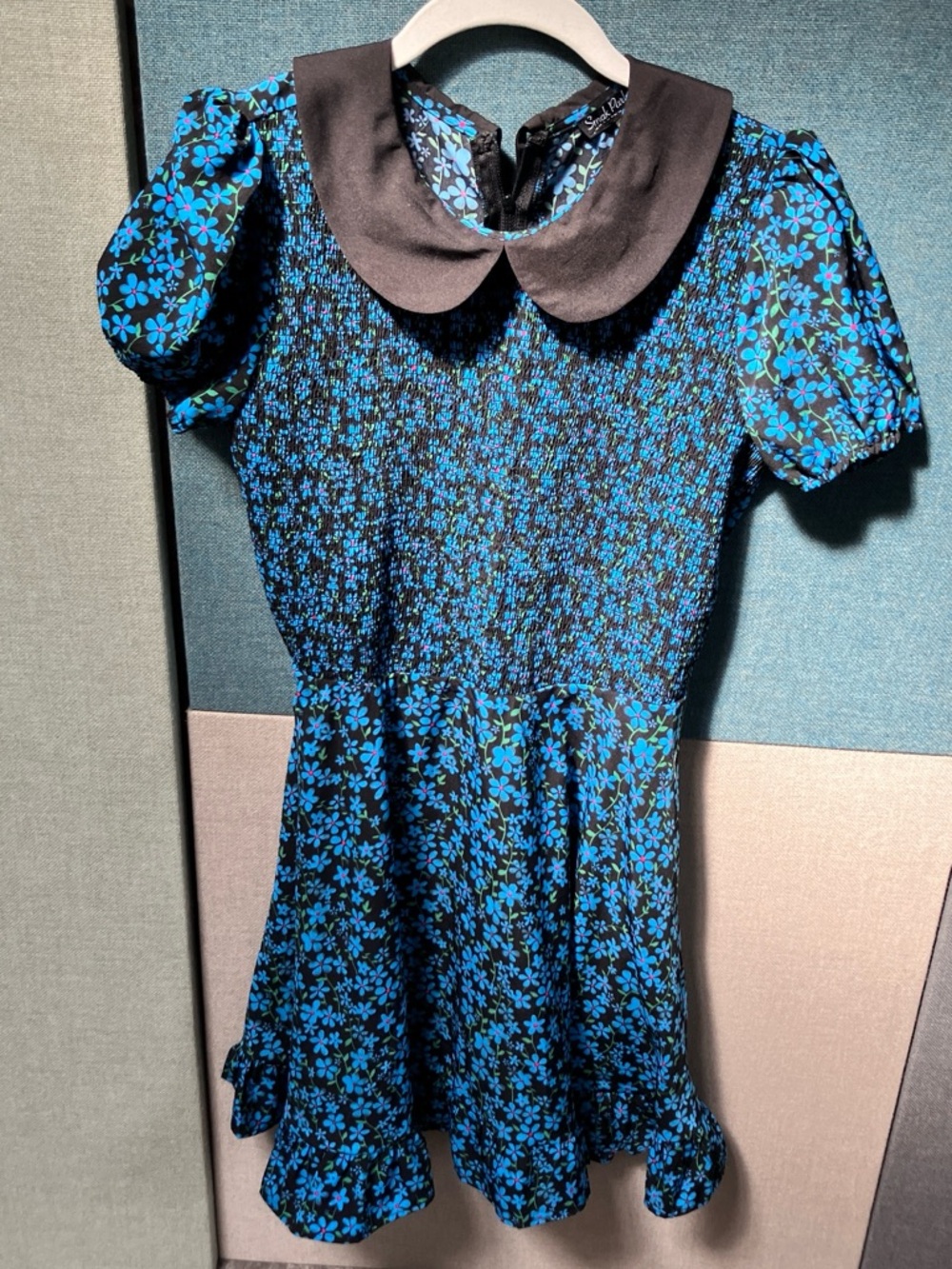 Smak Parlour Floral Peter Pan collar Shirred fit and flare dress